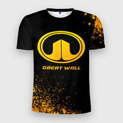 Футболка спортивная мужская Great Wall - gold gradient, цвет: 3D-принт