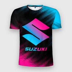 Мужская спорт-футболка Suzuki - neon gradient