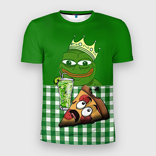 Мужская спорт-футболка Pepe King with pizza / 3D-принт – фото 1