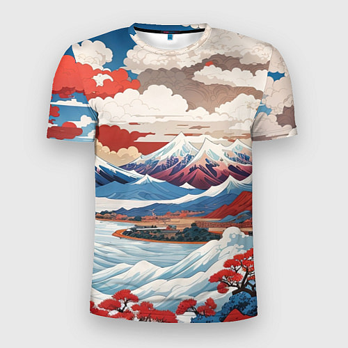 Мужская спорт-футболка Пейзаж в Японском стиле / 3D-принт – фото 1