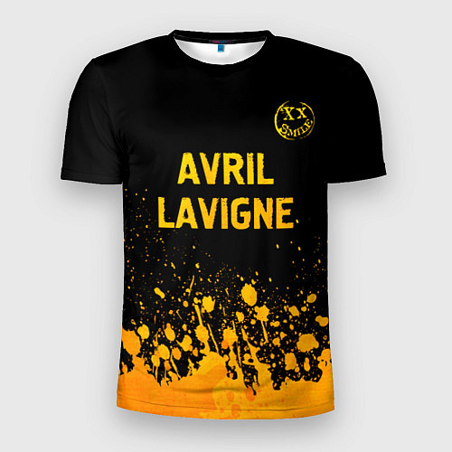 Мужская спорт-футболка Avril Lavigne - gold gradient: символ сверху / 3D-принт – фото 1