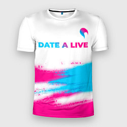 Мужская спорт-футболка Date A Live neon gradient style: символ сверху