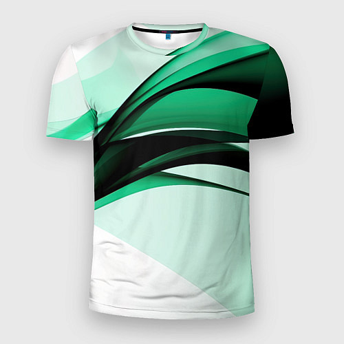 Мужская спорт-футболка White green black / 3D-принт – фото 1