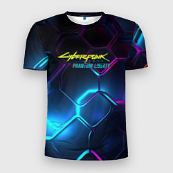 Мужская спорт-футболка Neon cyberpunk logo