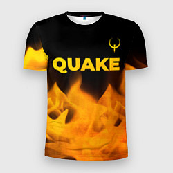 Футболка спортивная мужская Quake - gold gradient: символ сверху, цвет: 3D-принт
