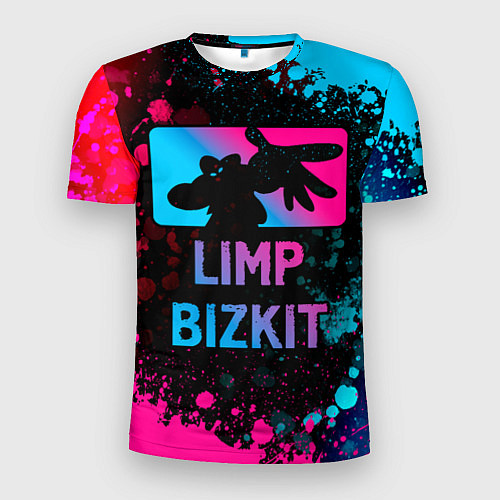 Мужская спорт-футболка Limp Bizkit - neon gradient / 3D-принт – фото 1