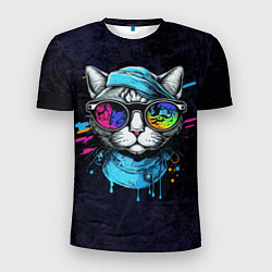 Мужская спорт-футболка Cat color