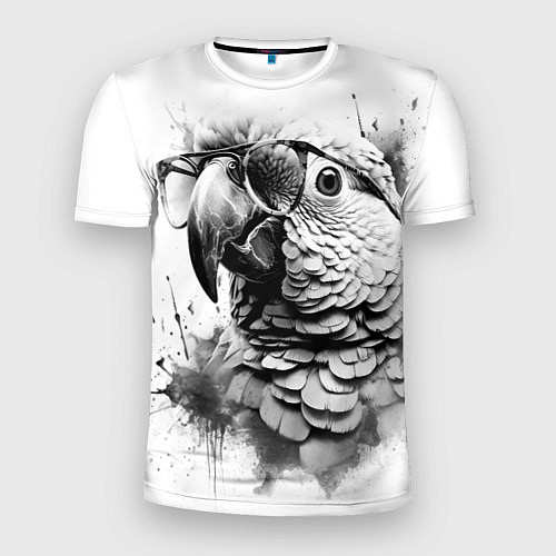 Мужская спорт-футболка Попугай ара в старинных очках / 3D-принт – фото 1