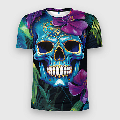 Мужская спорт-футболка Череп в джунглях / 3D-принт – фото 1