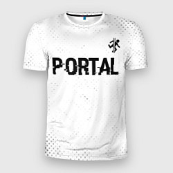 Мужская спорт-футболка Portal glitch на светлом фоне: символ сверху