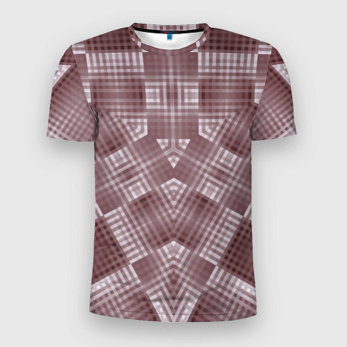 Мужская спорт-футболка В коричневых тонах геометрический узор / 3D-принт – фото 1