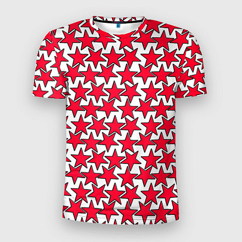 Мужская спорт-футболка Ретро звёзды красные / 3D-принт – фото 1