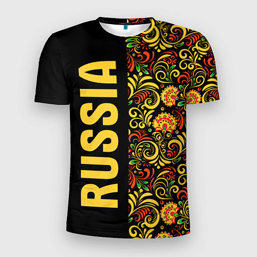 Мужская спорт-футболка Russia хохлома / 3D-принт – фото 1