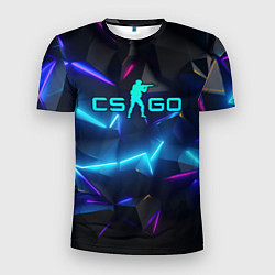 Футболка спортивная мужская CS GO neon style, цвет: 3D-принт