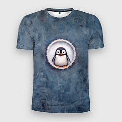 Мужская спорт-футболка Маленький забавный пингвинчик