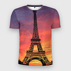 Мужская спорт-футболка Эйфелева башня - закат