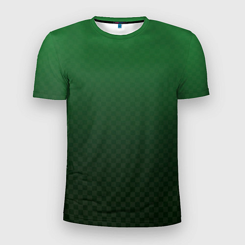 Мужская спорт-футболка Зелёная клетка с градиентом / 3D-принт – фото 1