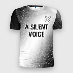 Мужская спорт-футболка A Silent Voice glitch на светлом фоне: символ свер