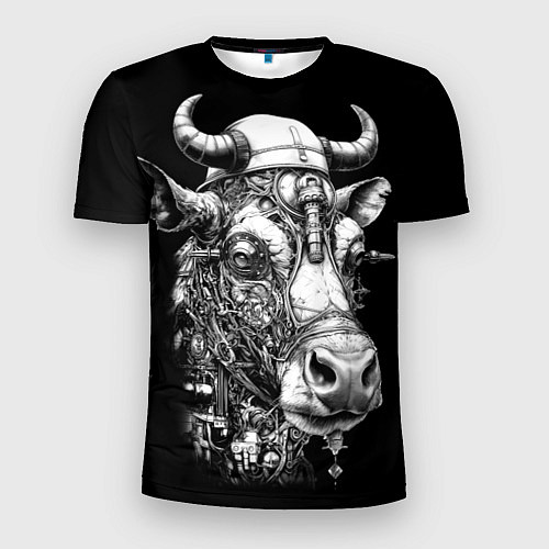Мужская спорт-футболка Корова - стимпанк / 3D-принт – фото 1