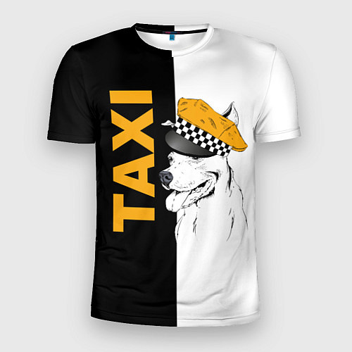 Мужская спорт-футболка Собака в кепке таксиста / 3D-принт – фото 1