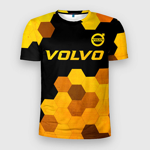 Мужская спорт-футболка Volvo - gold gradient: символ сверху / 3D-принт – фото 1