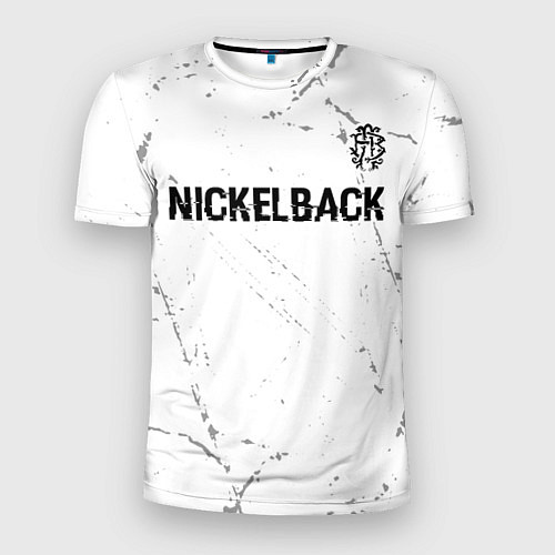 Мужская спорт-футболка Nickelback glitch на светлом фоне: символ сверху / 3D-принт – фото 1