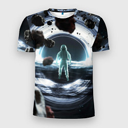 Мужская спорт-футболка Black hole astronaut