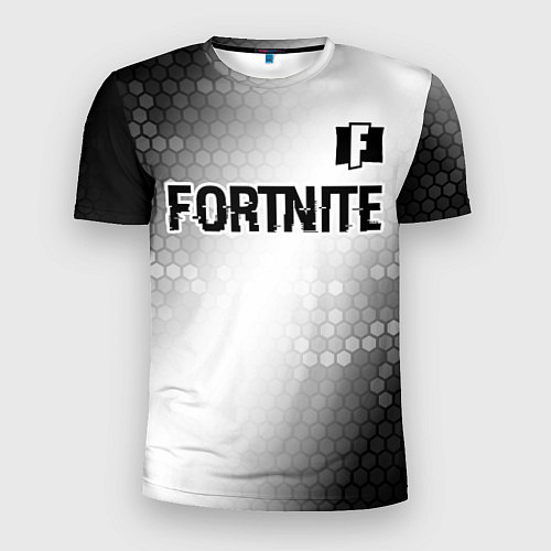 Мужская спорт-футболка Fortnite glitch на светлом фоне: символ сверху / 3D-принт – фото 1