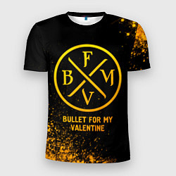 Мужская спорт-футболка Bullet For My Valentine - gold gradient