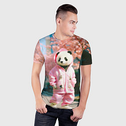 Футболка спортивная мужская Милая панда в пуховике, цвет: 3D-принт — фото 2