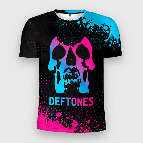 Мужская спорт-футболка Deftones - neon gradient / 3D-принт – фото 1