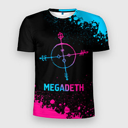 Футболка спортивная мужская Megadeth - neon gradient, цвет: 3D-принт