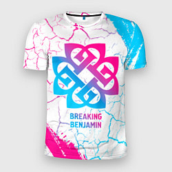 Мужская спорт-футболка Breaking Benjamin neon gradient style