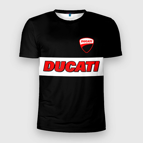 Мужская спорт-футболка Ducati motors - черный / 3D-принт – фото 1