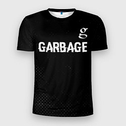 Футболка спортивная мужская Garbage glitch на темном фоне: символ сверху, цвет: 3D-принт