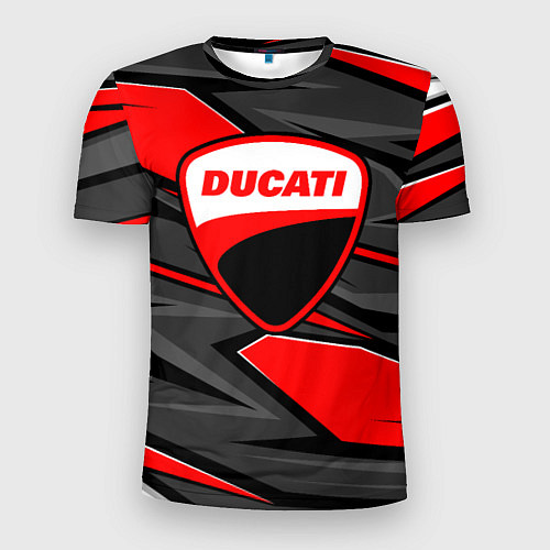 Мужская спорт-футболка Ducati - red stripes / 3D-принт – фото 1
