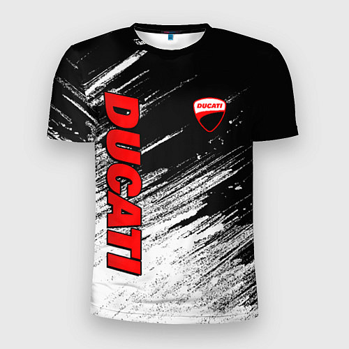 Мужская спорт-футболка Ducati - потертости краски / 3D-принт – фото 1