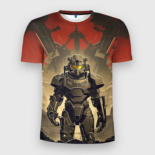 Мужская спорт-футболка Воин в силовой броне / 3D-принт – фото 1