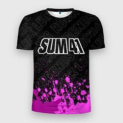 Мужская спорт-футболка Sum41 rock legends: символ сверху