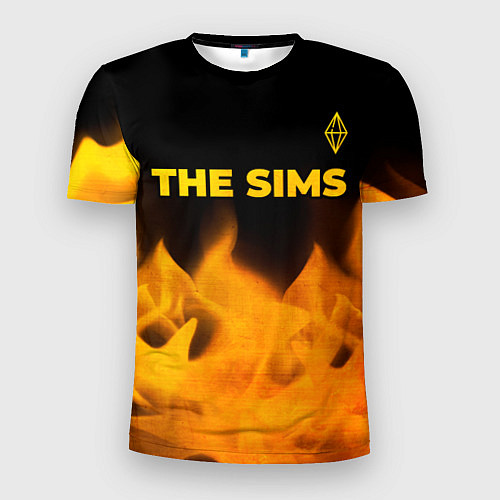 Мужская спорт-футболка The Sims - gold gradient: символ сверху / 3D-принт – фото 1