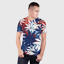 Футболка спортивная мужская Цветы в цветах флага РФ, цвет: 3D-принт — фото 2