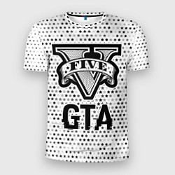 Мужская спорт-футболка GTA glitch на светлом фоне