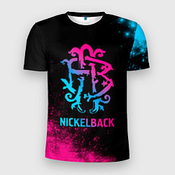 Футболка спортивная мужская Nickelback - neon gradient, цвет: 3D-принт