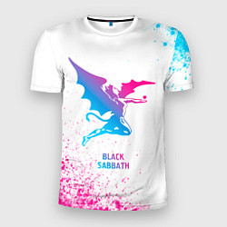 Мужская спорт-футболка Black Sabbath neon gradient style