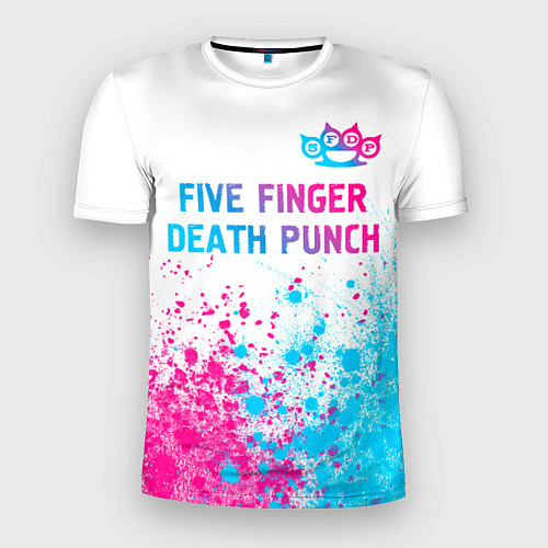 Мужская спорт-футболка Five Finger Death Punch neon gradient style: симво / 3D-принт – фото 1