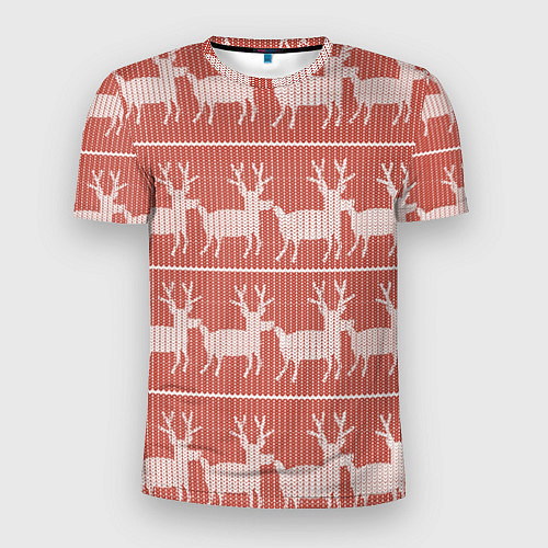 Мужская спорт-футболка Классический рождественнский принт с оленем / 3D-принт – фото 1
