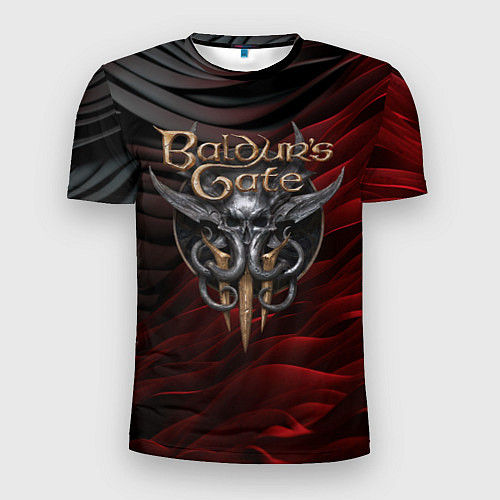 Мужская спорт-футболка Baldurs Gate 3 logo dark red black / 3D-принт – фото 1