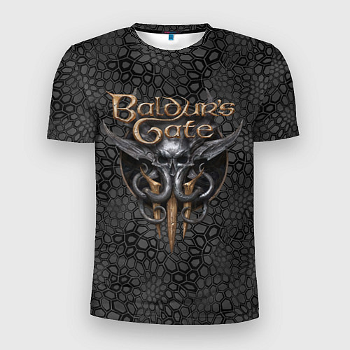 Мужская спорт-футболка Baldurs Gate 3 logo dark black / 3D-принт – фото 1