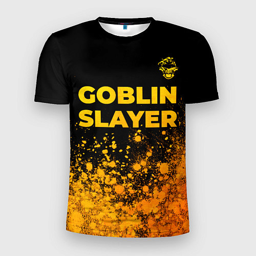 Мужская спорт-футболка Goblin Slayer - gold gradient: символ сверху / 3D-принт – фото 1