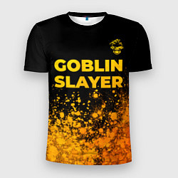 Мужская спорт-футболка Goblin Slayer - gold gradient: символ сверху